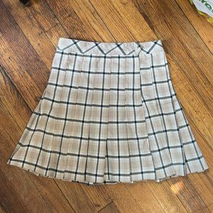 Pleated Plaid Skirt